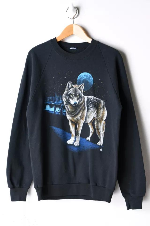 商品Urban Outfitters|Vintage Wolf & Blue Moon Sweatshirt,价格¥871,第1张图片