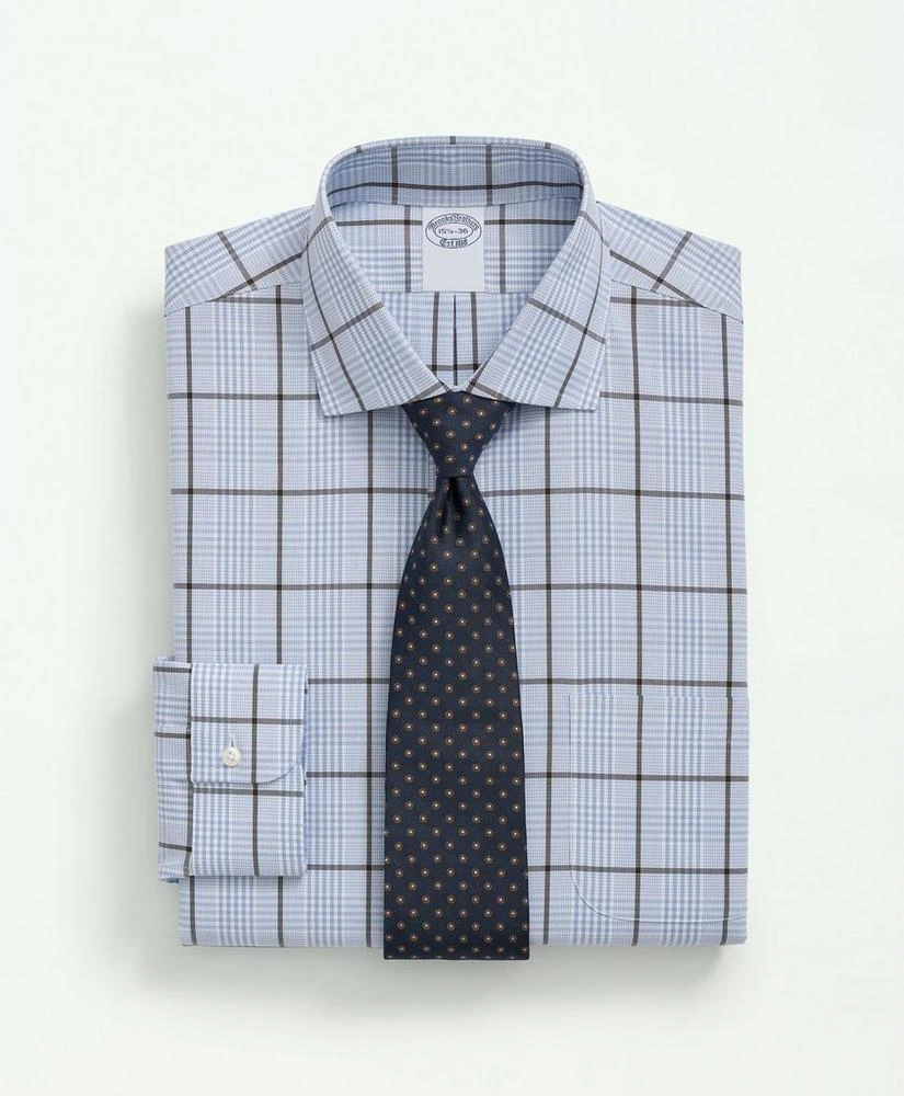 商品Brooks Brothers|Stretch Supima® Cotton Non-Iron Pinpoint English Collar, Glen Plaid Dress Shirt,价格¥928,第1张图片