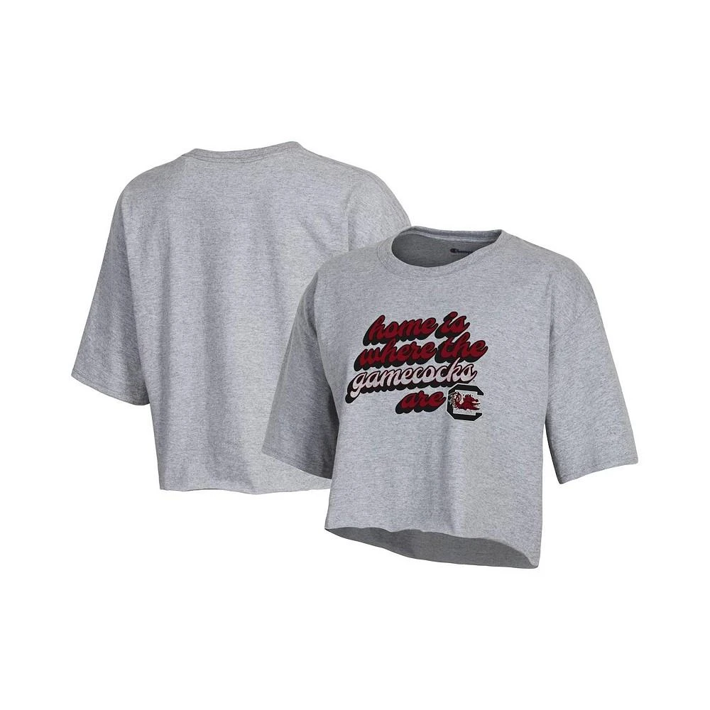 商品CHAMPION|Women's Gray South Carolina Gamecocks Boyfriend Cropped T-shirt,价格¥225,第1张图片