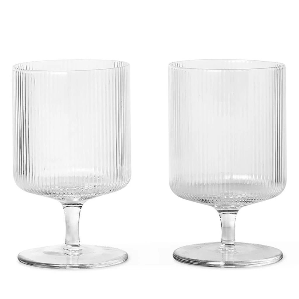 商品Ferm Living|Ferm Living Ripple Wine Glasses - Clear (Set of 2),价格¥307,第1张图片