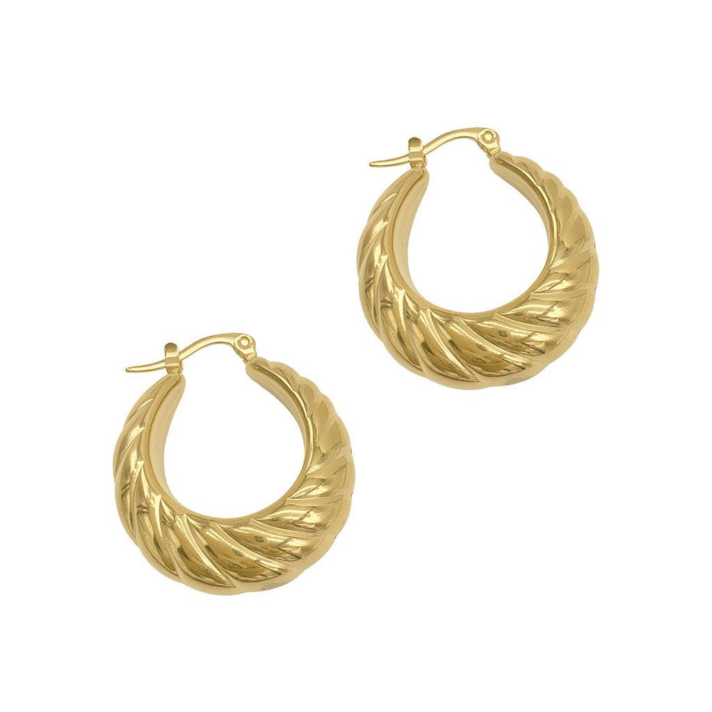 商品ADORNIA|Adornia Crescent Purse Hoop Earings gold,价格¥230,第1张图片