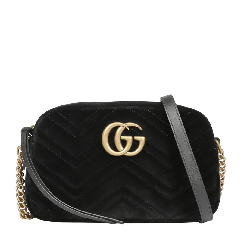 商品Gucci|GUCCI 古驰 女士黑色天鹅绒单肩挎包 447632-9QIBT-1000,价格¥9086,第1张图片