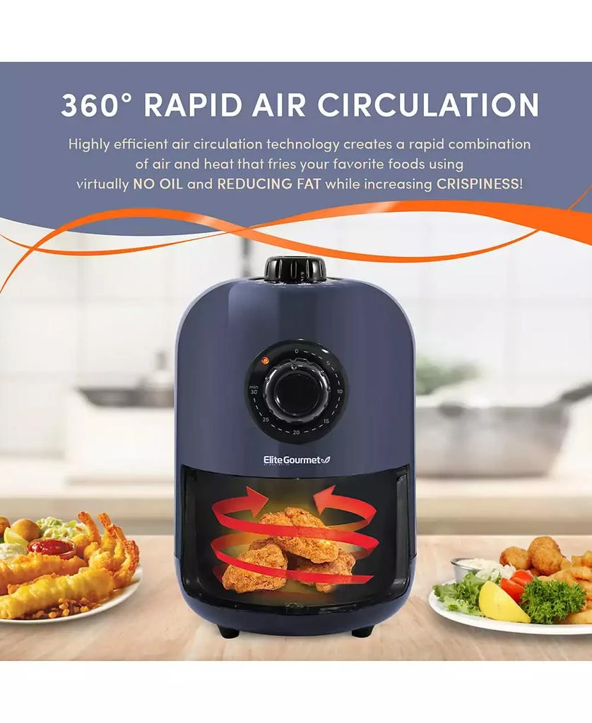 商品Elite Gourmet|1.1Qt Compact Electric Hot Air Fryer with Timer & Temperature Controls,价格¥440,第4张图片详细描述
