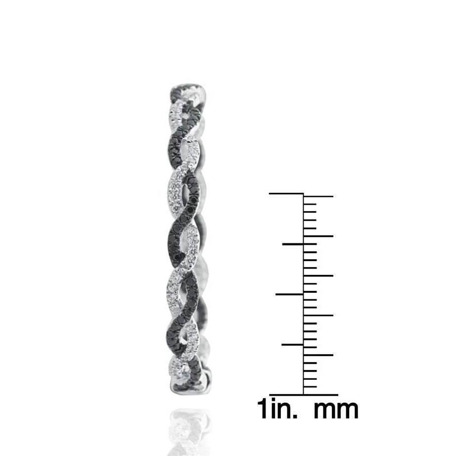 商品Suzy Levian|Pave Cubic Zirconia Sterling Silver Infinity Twisted Hoop Earrings,价格¥810,第3张图片详细描述