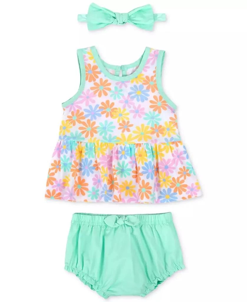 商品Baby Essentials|Baby Girls Flower-Print Top, Bloomer and Headband, 3 Piece Set,价格¥50,第1张图片