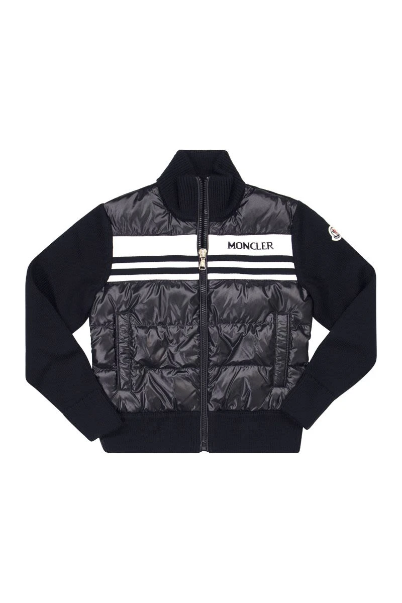 商品Moncler|Moncler 男童针织毛衣 I29549B00005M1131P70-0 蓝色,价格¥2512,第1张图片