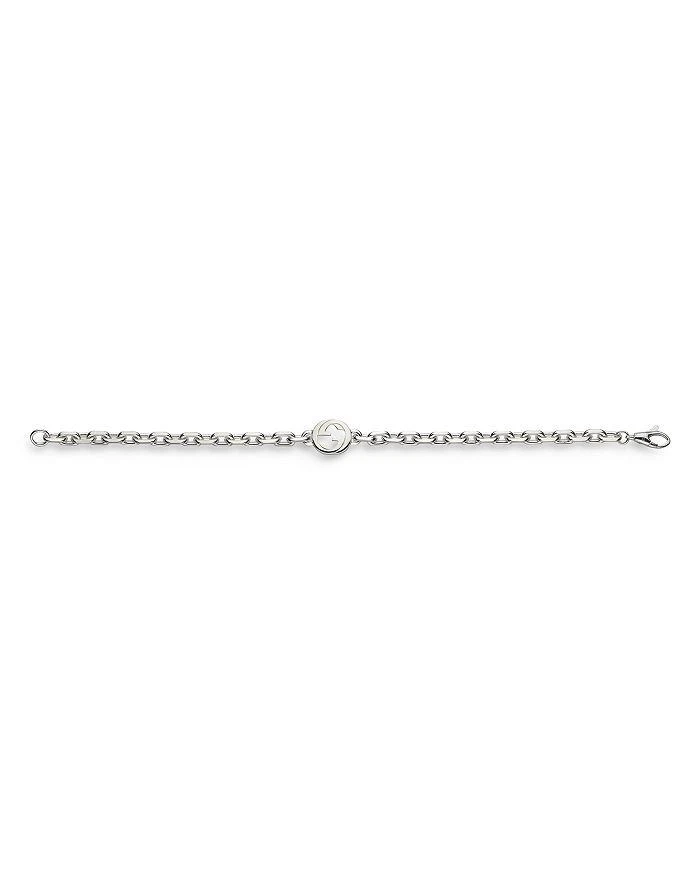 商品Gucci|Sterling Silver Interlocking G Pendant Link Bracelet,价格¥2541,第4张图片详细描述