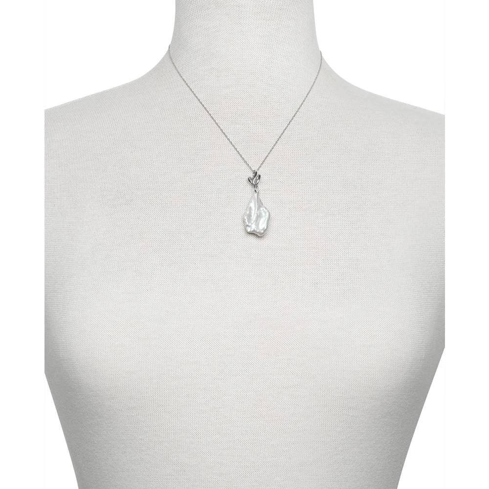 商品Belle de Mer|Cultured Baroque Freshwater Pearl (11-12mm) 18" Pendant Necklace in Sterling Silver,价格¥817,第2张图片详细描述