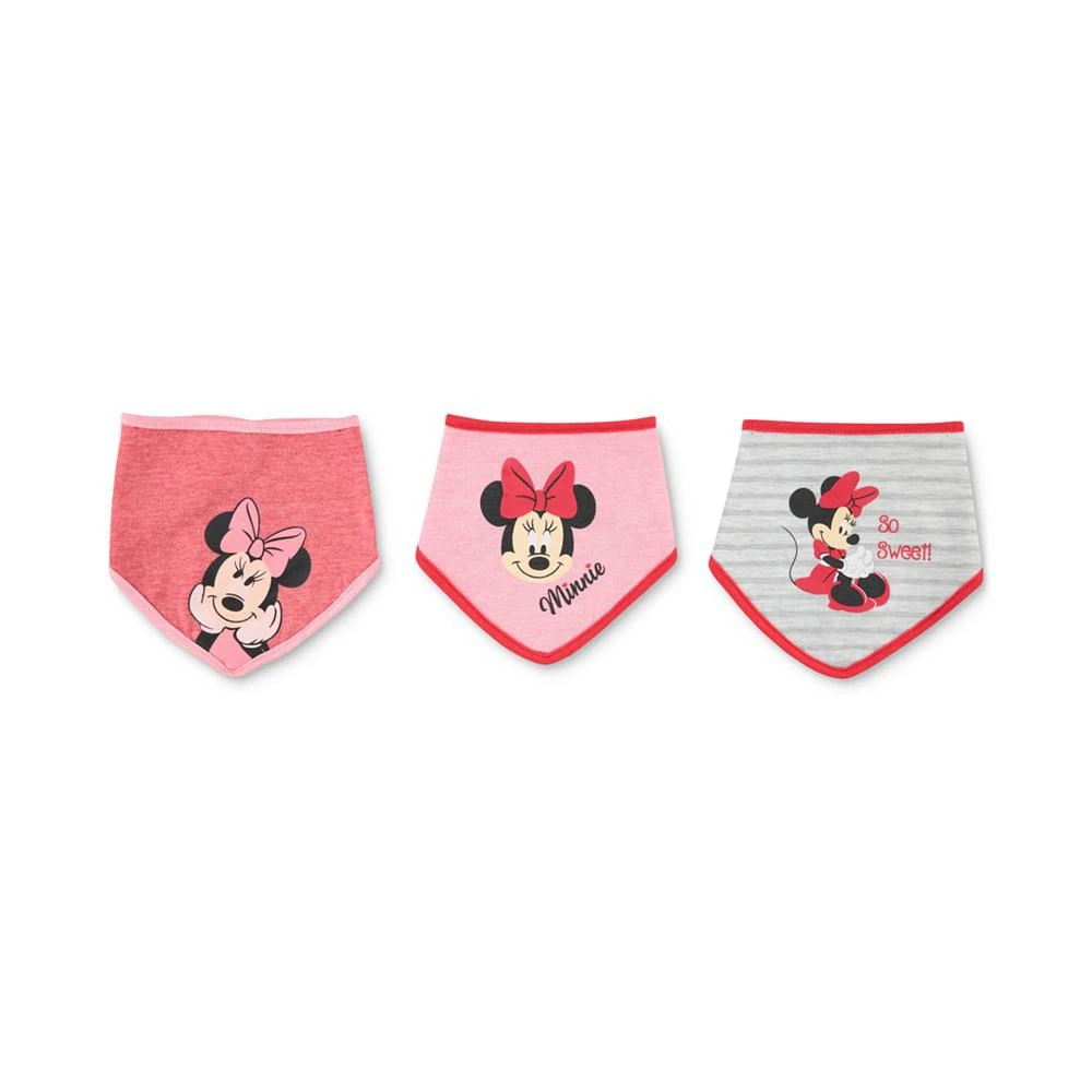 商品Happy Threads|Baby Girls Minnie Mouse Bandana Bib, Pack of 3,价格¥41,第1张图片