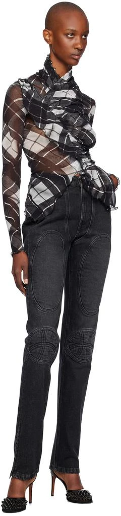 商品Jean Paul Gaultier|黑色系带牛仔裤,价格¥6815,第4张图片详细描述