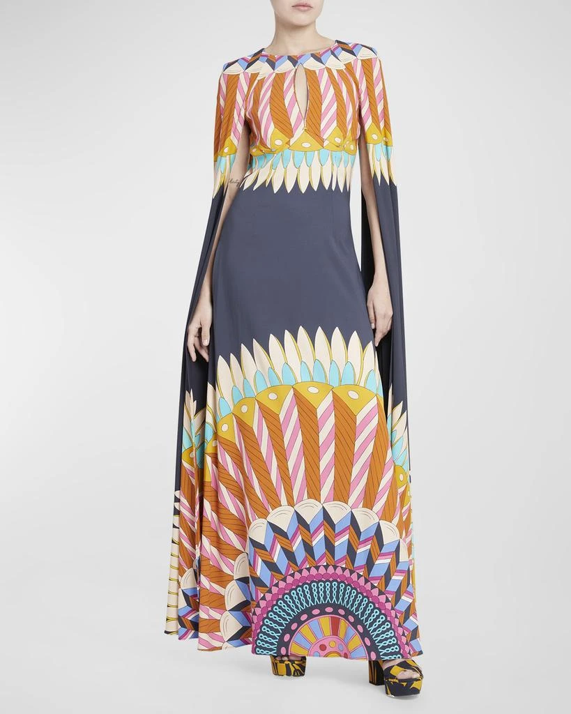 商品LA DOUBLE J|Hathor Placee Printed Gown with Cape Sleeves,价格¥6198,第1张图片
