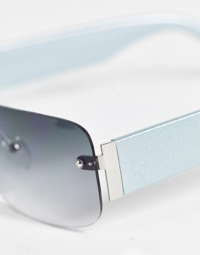 商品ASOS|ASOS DESIGN 90's rimless mid square sunglasses with smoke lens,价格¥87,第2张图片详细描述