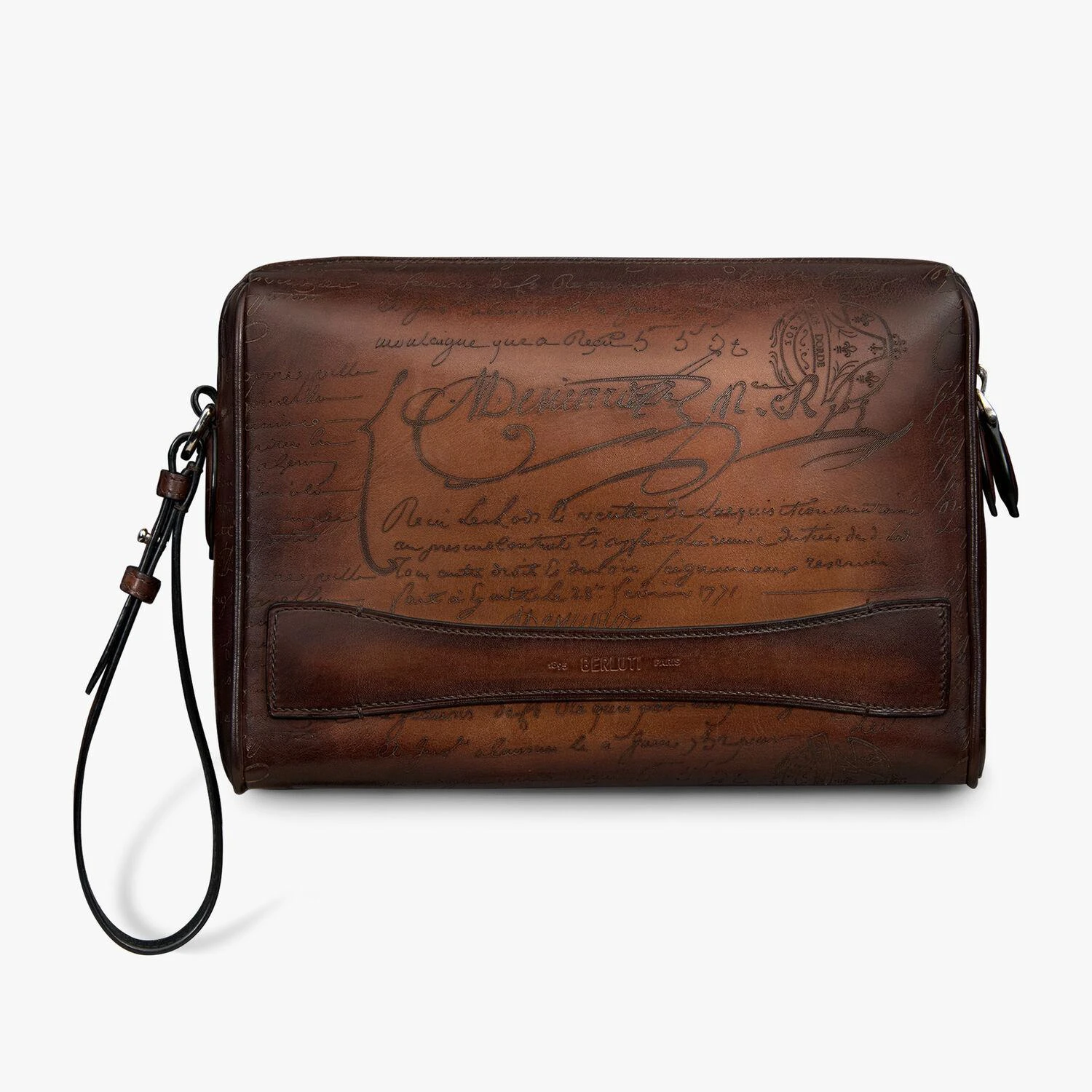 商品Berluti|【预售】 伯鲁提 24秋冬 男士 手拿包 Rosewood Scritto Leather Pouch ROSEWOOD__NEO-JOUR-V2_ML6,价格¥12339,第1张图片