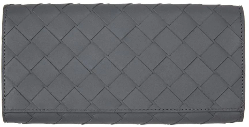 商品Bottega Veneta|Grey Intrecciato Long Wallet,价格¥7195,第1张图片