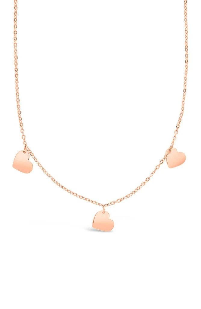 商品Sterling Forever|14K Rose Gold Plated Sterling Silver Heart Charm Necklace,价格¥225,第1张图片