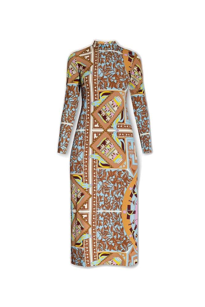 Tory Burch Patterned Midi Dress商品第1张图片规格展示