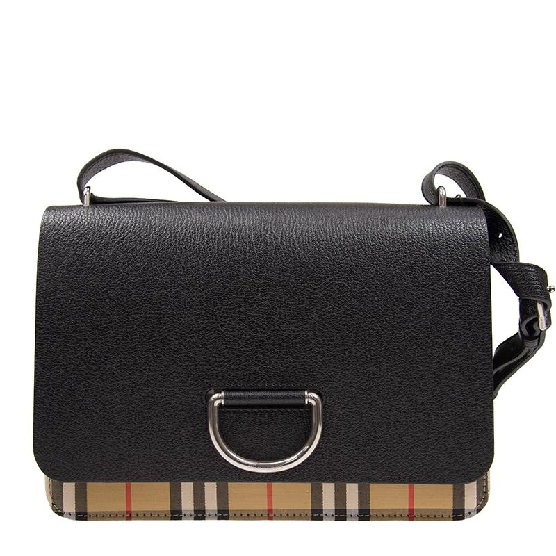 商品Burberry|Burberry博柏利  中号Vintage格纹拼皮革D型环包,价格¥16583,第1张图片