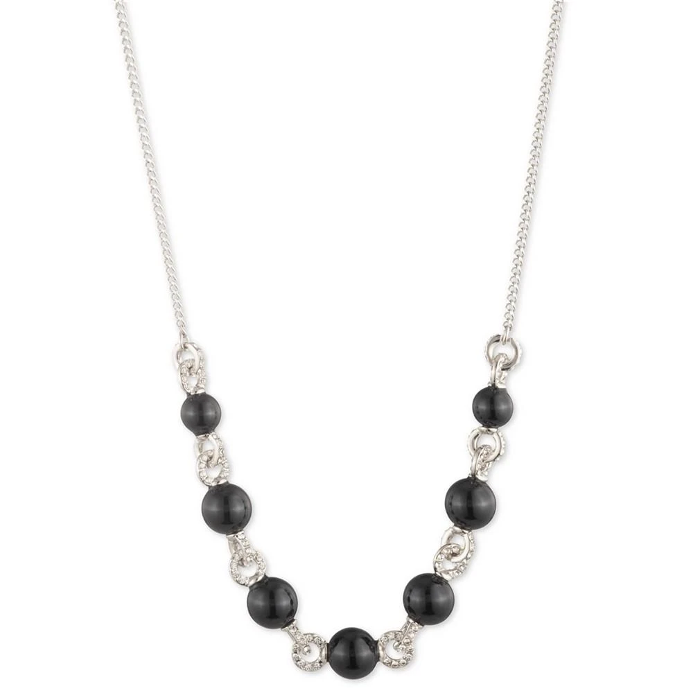 商品Givenchy|Silver-Tone Black Imitation-Pearl Crystal Frontal Necklace, 16" + 3" extender,价格¥256,第1张图片