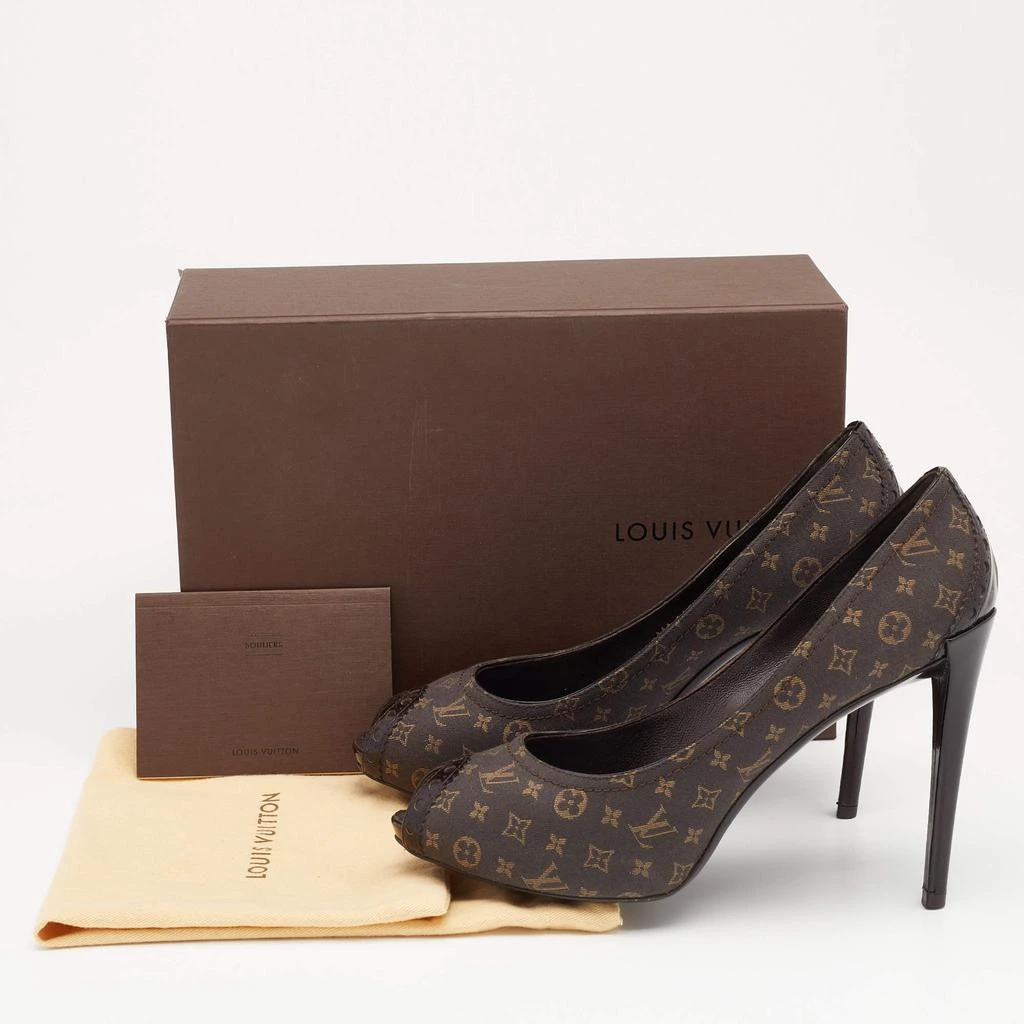 Louis Vuitton Fusian Monogram Idylle Canvas Romance Peep Toe Pumps Size 38.5 商品
