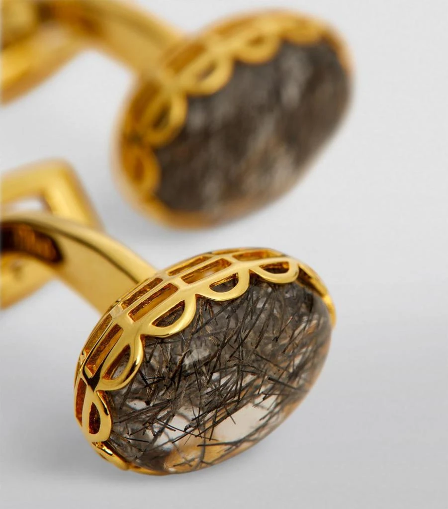 商品Tateossian|CUFFLINKS BLACK RUTILATED QUARTZ,价格¥5993,第5张图片详细描述