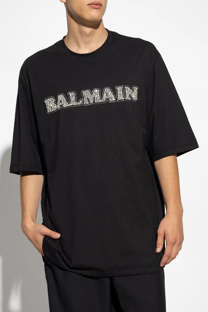 商品Balmain|Balmain Logo Embellished Crewneck T-Shirt,价格¥4977,第2张图片详细描述