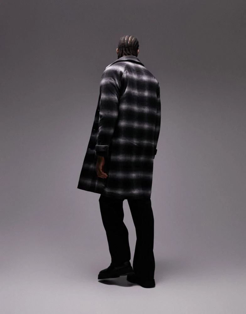 商品Topman|Topman faux wool mac in mono check,价格¥242,第3张图片详细描述