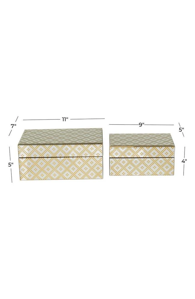 商品VIVIAN LUNE HOME|Gold Glass Geometric Box with Glass Sides - Set of 2,价格¥638,第5张图片详细描述