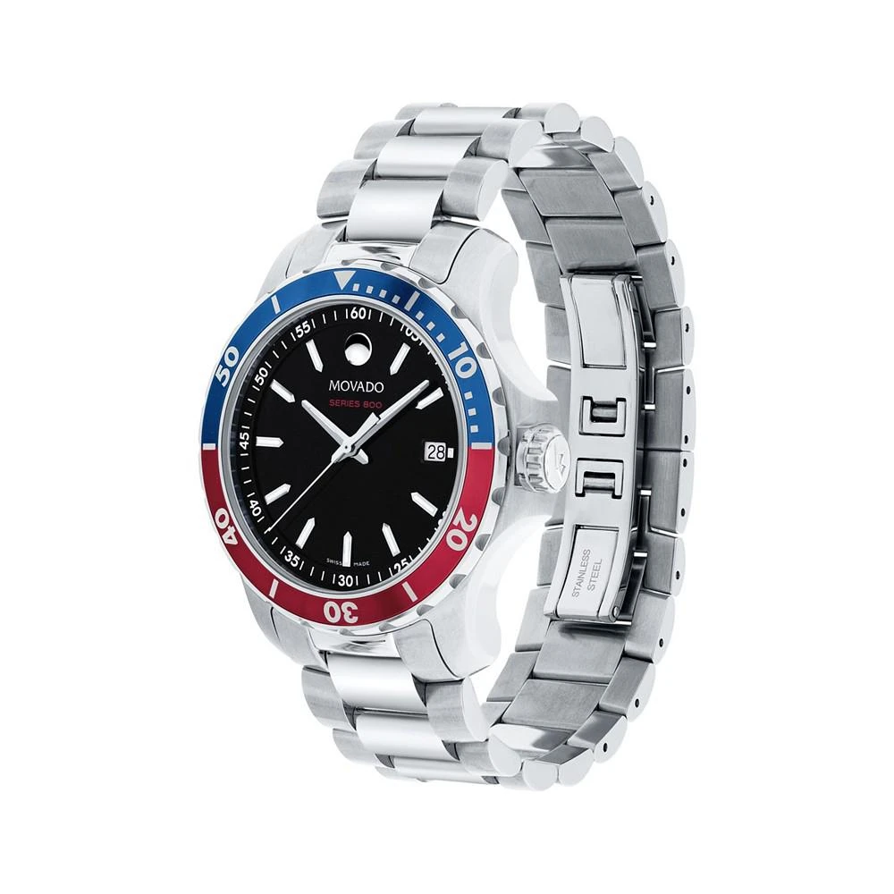 商品Movado|Men's Swiss Series 800 Stainless Steel Bracelet Diver Watch, 40mm,价格¥6452,第2张图片详细描述