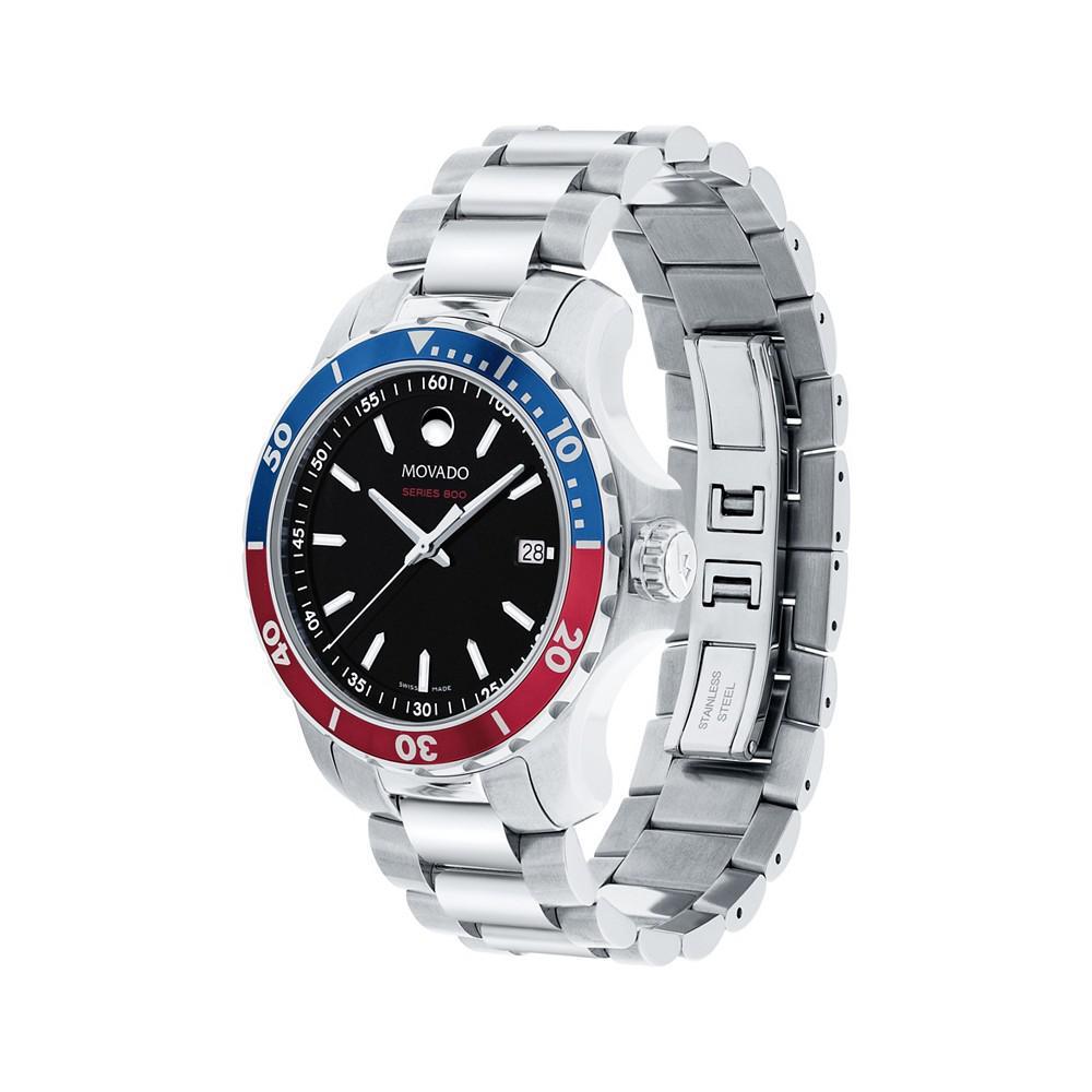 商品Movado|Men's Swiss Series 800 Stainless Steel Bracelet Diver Watch, 40mm,价格¥6256,第4张图片详细描述