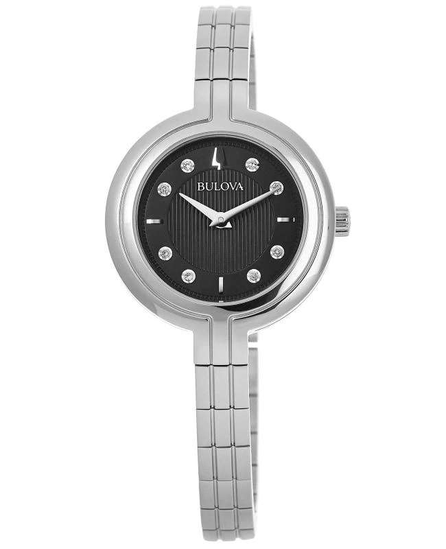 商品Bulova|Bulova Rhapsody Black Dial Stainless Steel Women's Watch 96P215,价格¥804,第1张图片