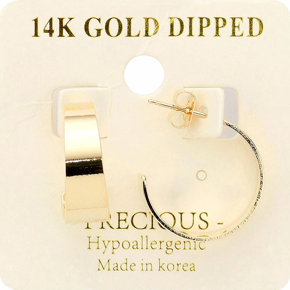 商品FASHNZFAB|14K Gold Dipped Metal Hoop Earrings - Gold,价格¥193,第1张图片