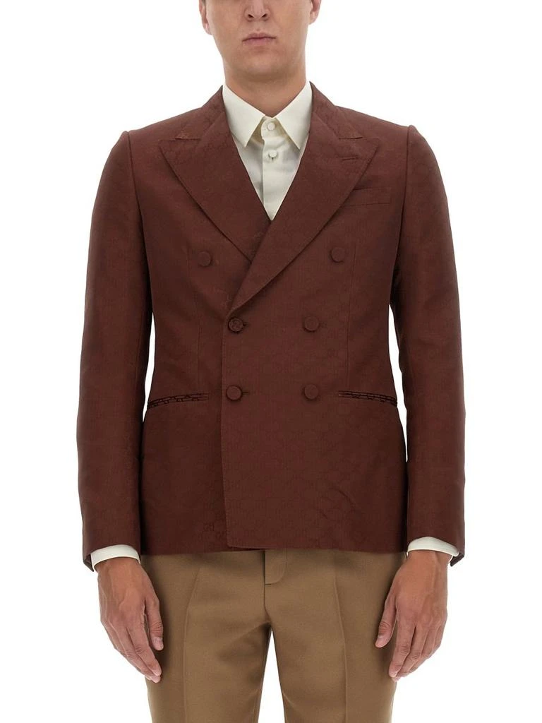 商品Gucci|Gucci Monogrammed Button-Up Jacket,价格¥16937,第1张图片