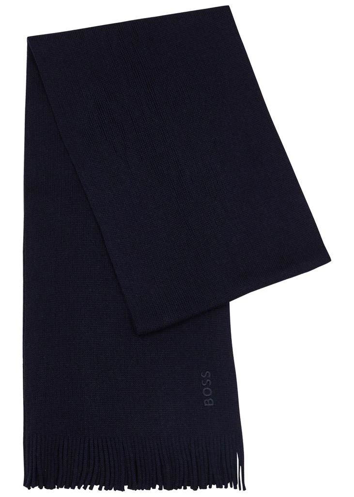 商品Hugo Boss|Albas navy wool scarf,价格¥627,第1张图片