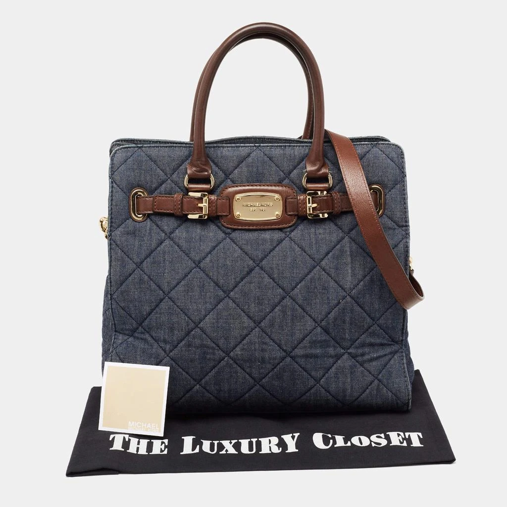 MICHAEL Michael Kors Blue Quilted Denim Large Hamilton North South Tote 商品