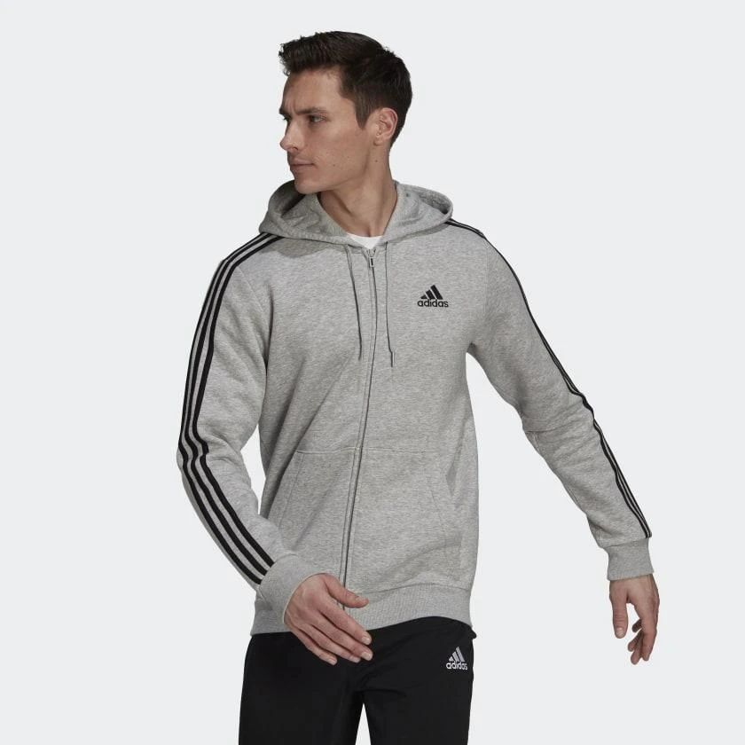 商品Adidas|Men's adidas Essentials Fleece 3-Stripes Full-Zip Hoodie,价格¥415,第2张图片详细描述