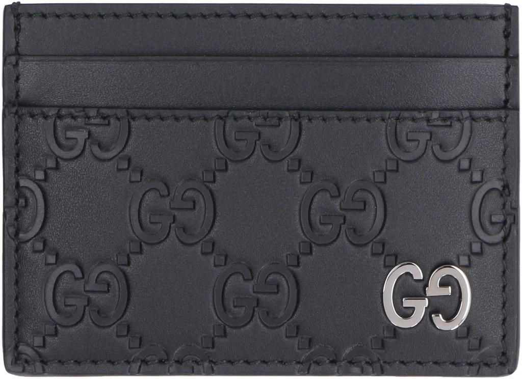 商品Gucci|GG PRINT LEATHER CARD HOLDER,价格¥2095,第2张图片详细描述