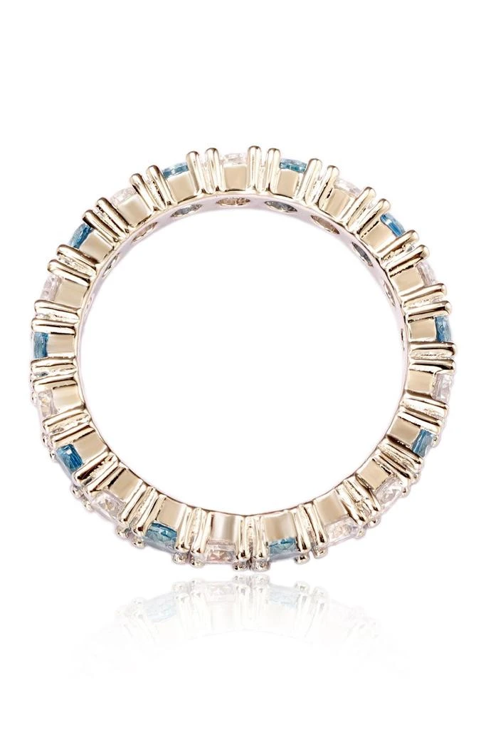 商品Suzy Levian|Sterling Silver CZ Aqua Blue Alternating Eternity Band Ring,价格¥1069,第5张图片详细描述