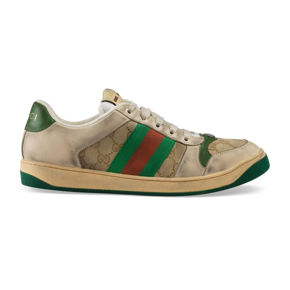 商品Gucci|【预售】 古驰 24秋冬 男士 休闲运动鞋 Screener系列男士皮革运动鞋 546551 9Y920 9666,价格¥8209,第1张图片