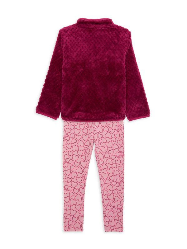 商品Juicy Couture|Little Girl’s 2-Piece Faux Shearling Pullover & Heart Leggings Set,价格¥135,第2张图片详细描述