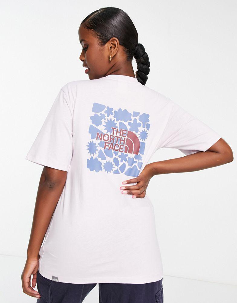 商品The North Face|The North Face Doodles Box back print relaxed fit t-shirt in lilac Exclusive at ASOS,价格¥294,第1张图片