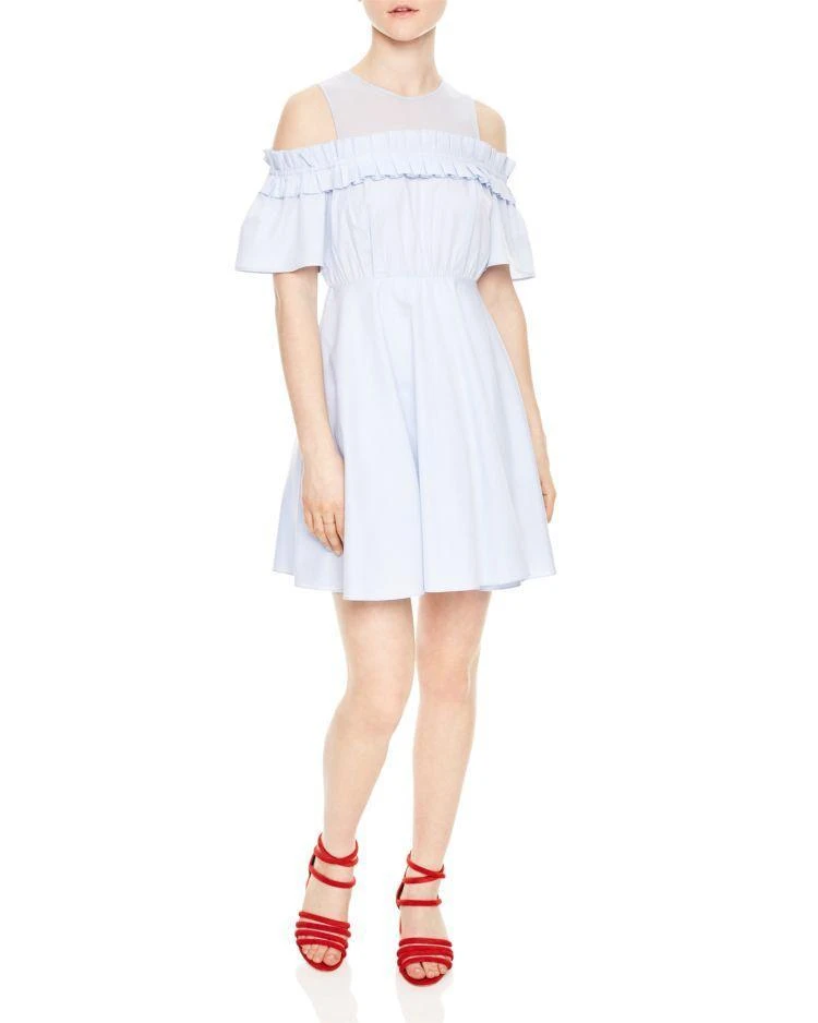 商品Sandro|Smocky Cold-Shoulder Dress,价格¥1759,第1张图片