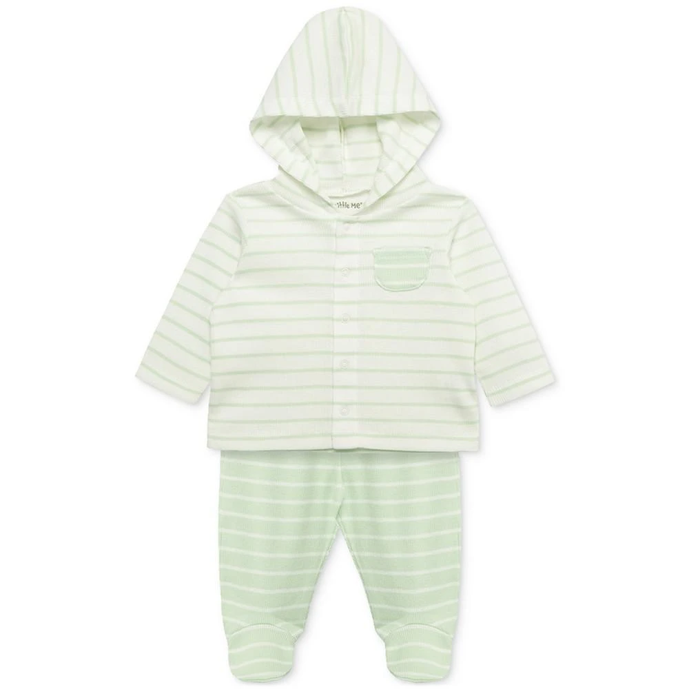 商品Little Me|Baby Joy Striped Cardigan and Footed Pants, 2 Piece Set,价格¥180,第3张图片详细描述