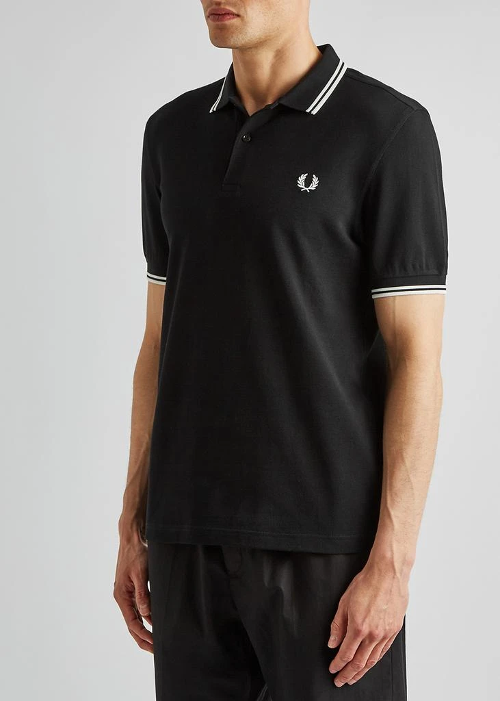 商品Fred Perry|M3600 black piqué cotton polo shirt,价格¥771,第2张图片详细描述