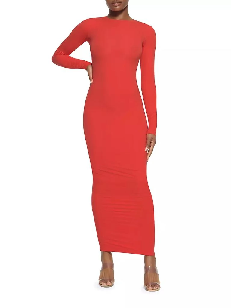 商品SKIMS|Fits Everybody Crewneck Long-Sleeve Dress,价格¥650,第3张图片详细描述