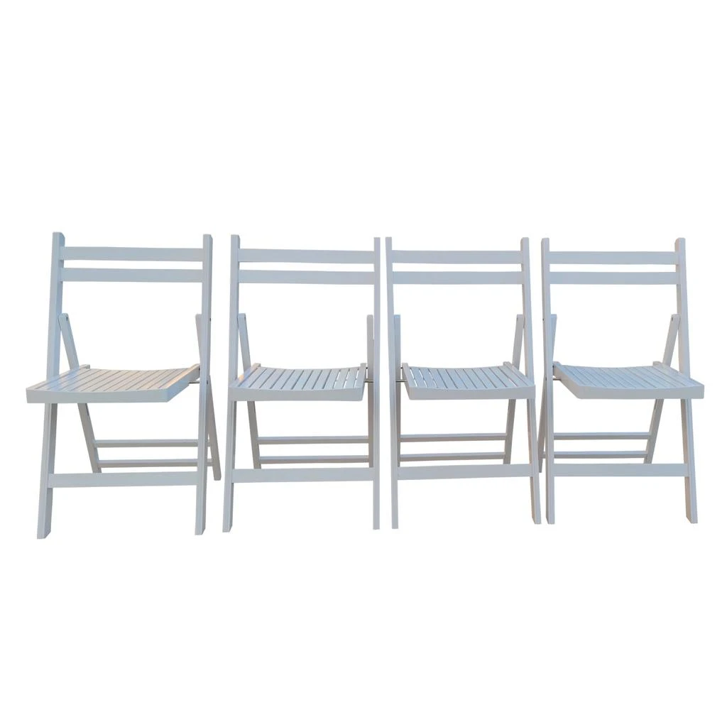 商品Simplie Fun|Furniture Slatted Wood Folding Special Event Chair - White,价格¥2018,第2张图片详细描述