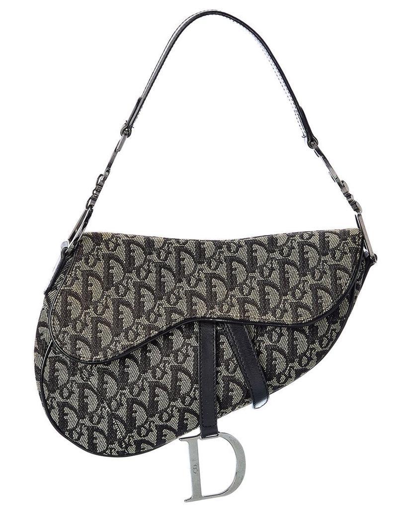 商品[二手商品] Dior|Dior Black Canvas Oblique Saddle Bag (Authentic Pre-Owned),价格¥20269,第1张图片