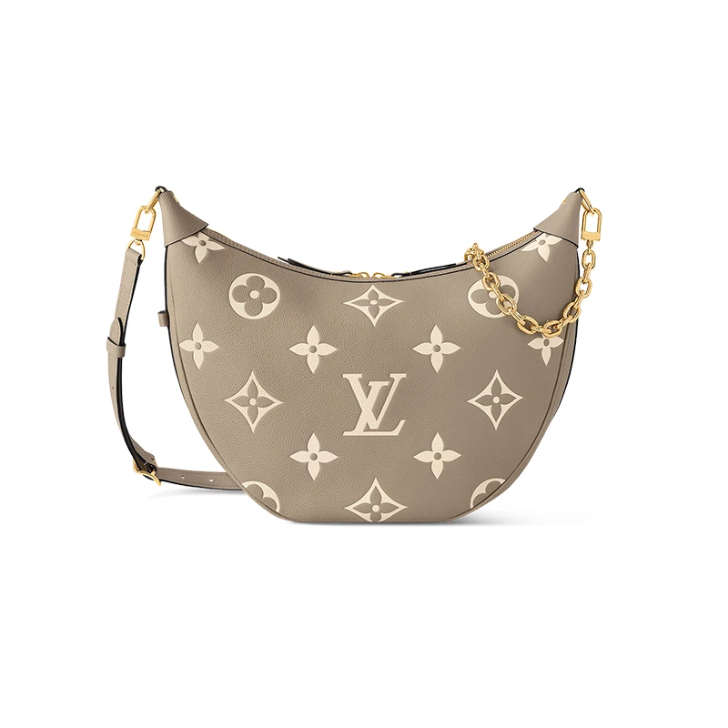 商品Louis Vuitton|【预售十天】路易威登 23新款 Loop Hobo女士鸽子灰/奶白色压花粒面牛皮半月形手提单肩包 M46738,价格¥21186,第1张图片