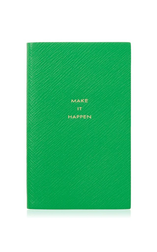 商品SMYTHSON|Smythson - Make it Happen Leather Notebook - Green - Moda Operandi,价格¥636,第1张图片