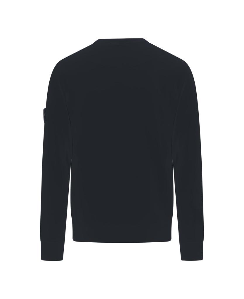 Man Crew-neck Sweatshirt In Navy Blue Cotton商品第2张图片规格展示