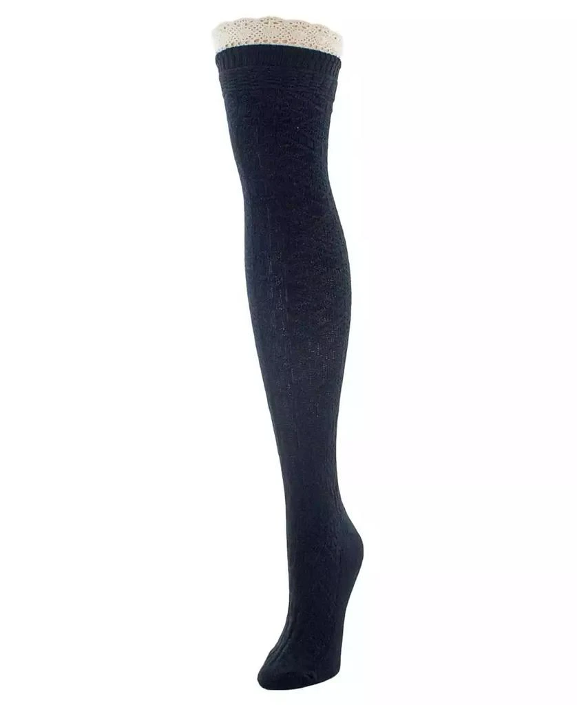 商品Memoi|Women's Diamond Crochet Over The Knee Socks,价格¥137,第1张图片